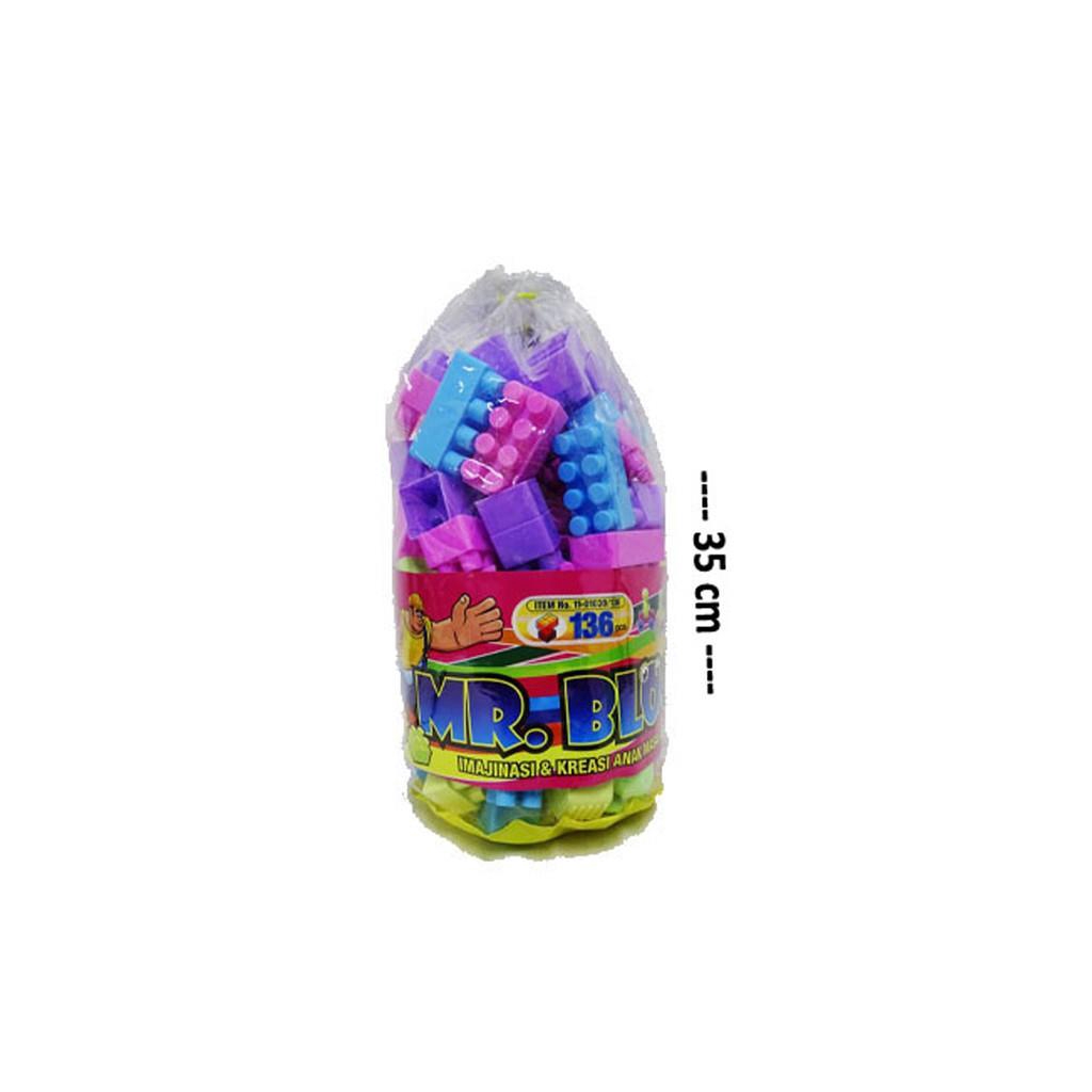 [ONGKIR 1 KG]( ISI 136 PC )  Sekawantoys Mainan Edukasi Anak  Puzzle Mr Block   Mainan Balok Besar Anak Balita Edukasi Isi: 106, 136, 266, 206, 236
