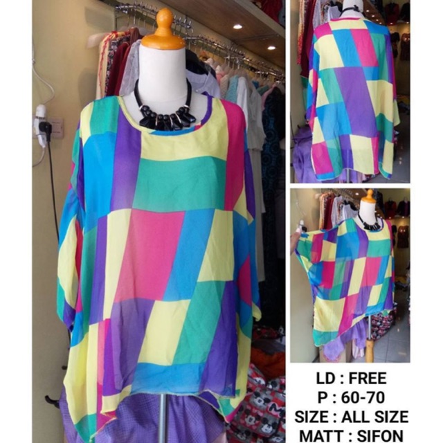 Preloved atasan blouse kelelawar wanita sifon