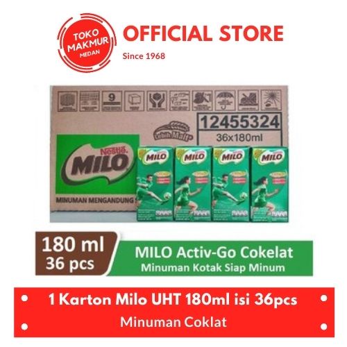 1 KARTON MILO UHT 180ML ISI 36PCS