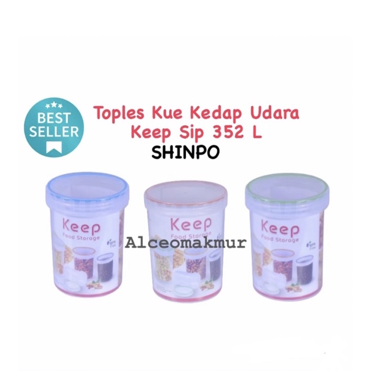 SHINPO - SIP 352 L / TOPLES PLASTIK KUE KERING KEDAP UDARA 1330 ml / FOOD STORAGE