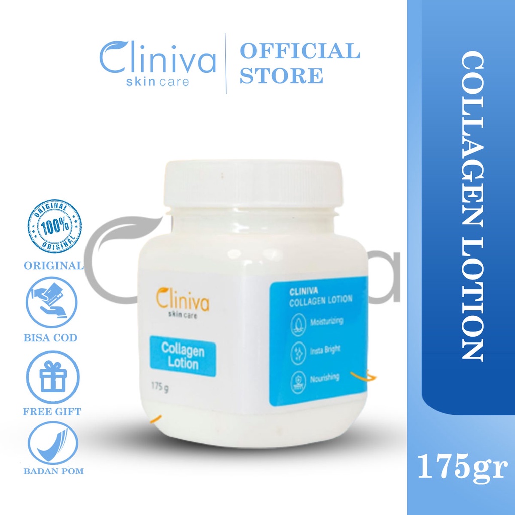 (1Pcs CLINIVA GRATIS MASKER WAJAH BPOM )Cliniva Cream Collagen Body Lotion Skincare - Cream Cliniva 