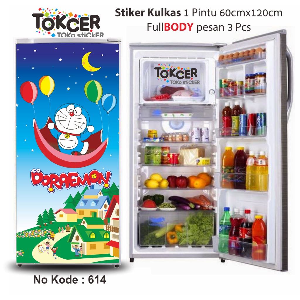 Stiker Kulkas 1 Pintu dan 2 Pintu DORAEMON