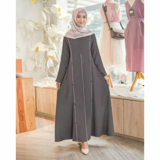 FMOS Syahla Dress Maxi Size S M L XL l Gamis Syar'i l Fashion Muslim Terbaru-3