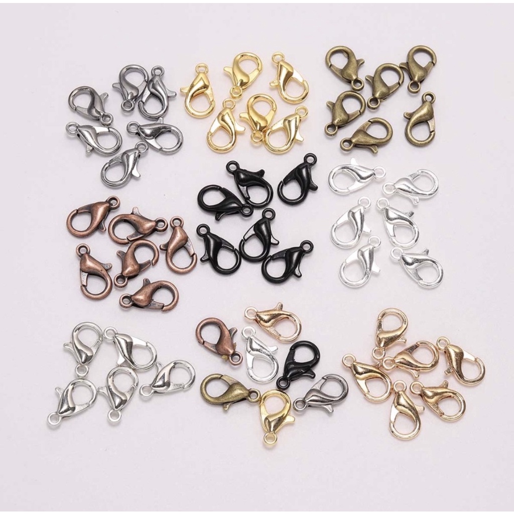 Uk 10mm(301) - 16mm(304) Harga/10pc Kait Lobster Kait Kalung / Kait Gelang / Kait Liontin