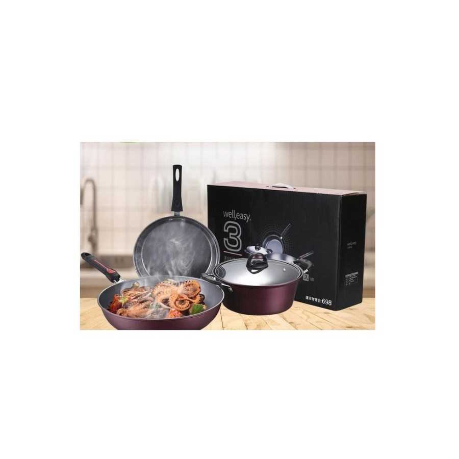 Panci Well Easy 1 Set 3 pcs PANCI TEFLON SET 3 penggorengan