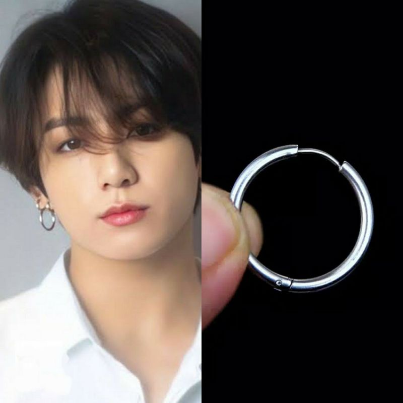 Anting Bulat Harga Per Pcs Bahan Titanium Anting Pria dan Wanita