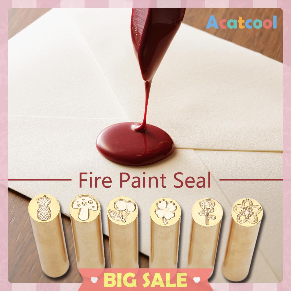 Stempel Segel Lilin Bentuk Silinder Bahan Kuningan Gaya Retro