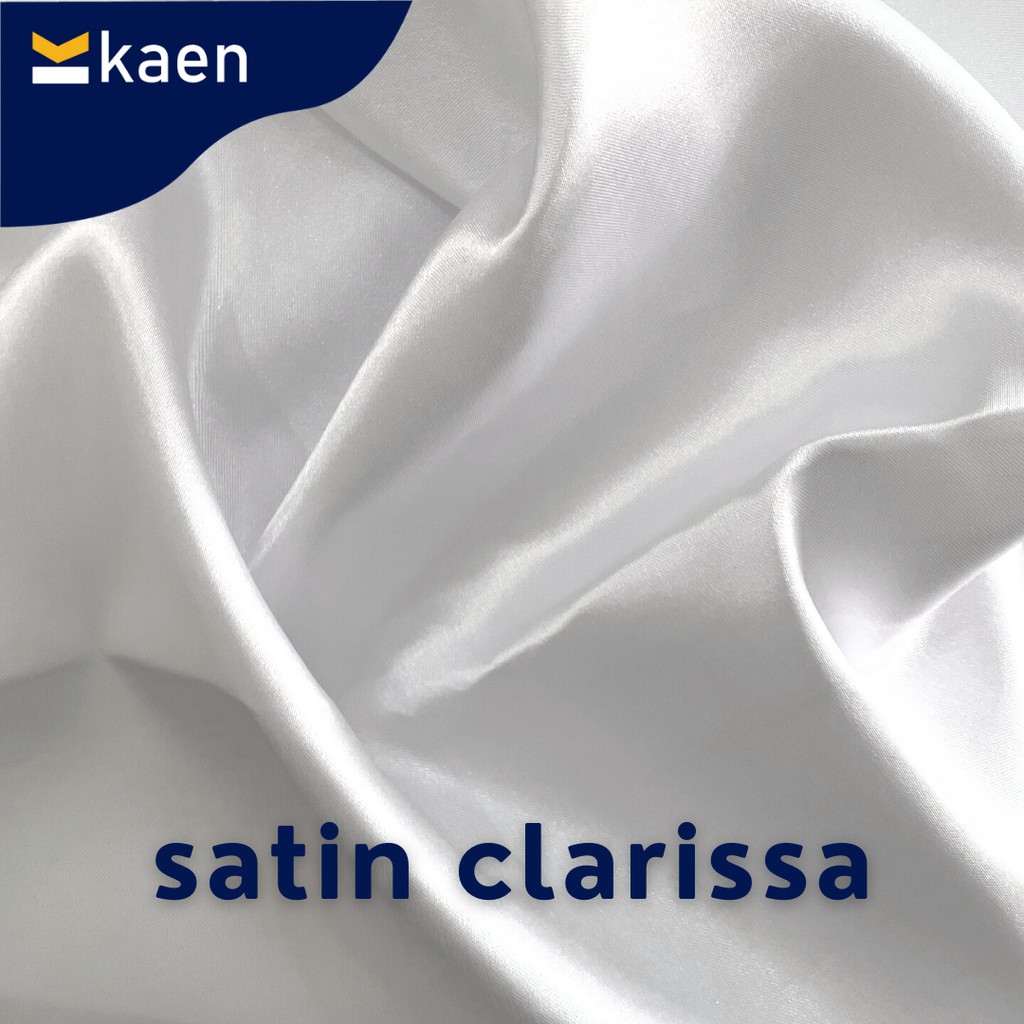 Kain Satin Clarissa Putih / Kain Sublim / Kain Sublime / Kain Printing (L: 115 cm)