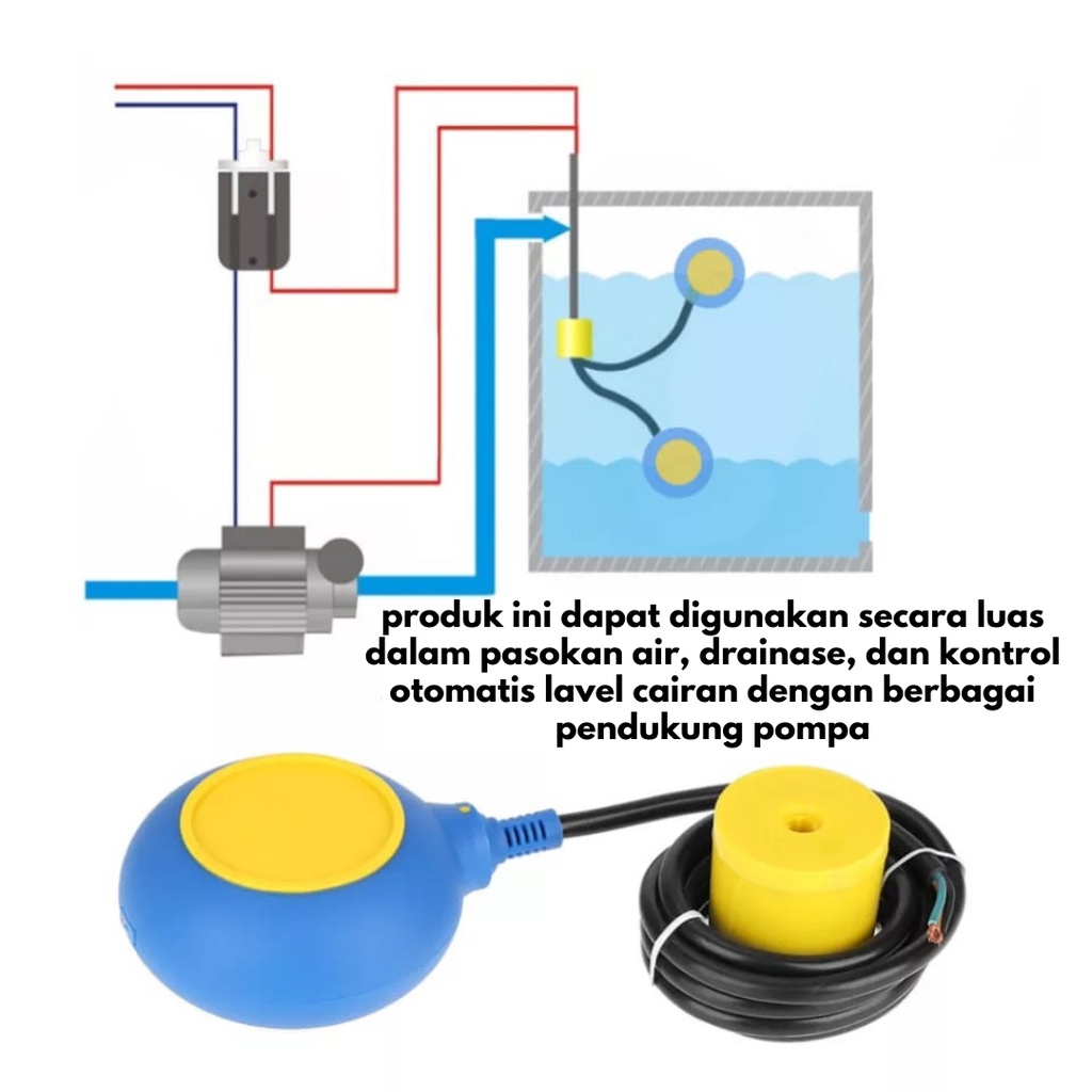 Otomatis Pompa Celup Float Switch 2 &amp; 4 meter cabel Spare Part Pompa Air floating