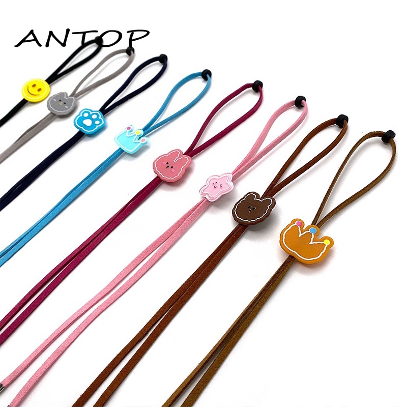 Kartun Topeng Gantung Tali-Adjustable Lucu Anak-anak Wajah Topeng Tali Ekstensi Lanyard ANTOP