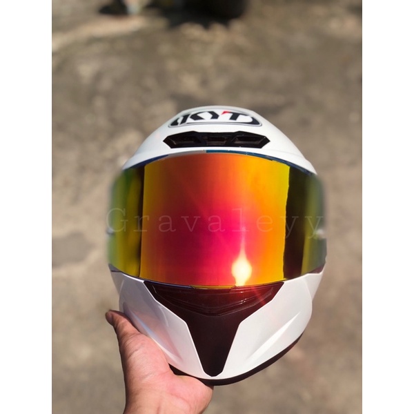 VISOR IRIDIUM RED&GOLD KYT TT COURSE INCLUDE POST PINLOCK TEAR OFF POST