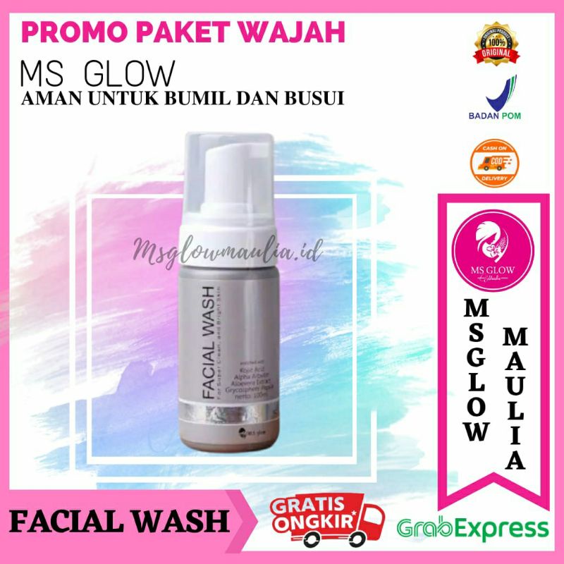 Ms Glow Facial Wash/Ms Glow Sabun Pencuci Wajah/Ms Glow Paket Wajah/Ms Glow