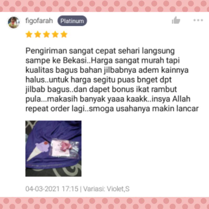 JILBAB ANAK SIZE S USIA 4 - 7 TAHUN VANIA ICE CREAM HIJAB SEKOLAH PAUD TK SD