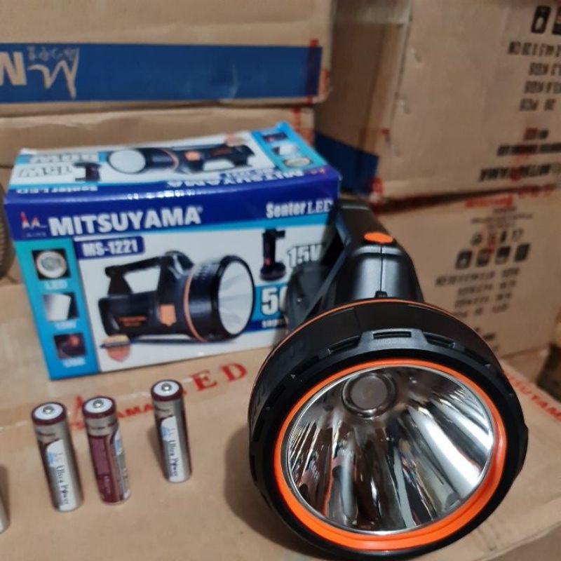 Senter LED 50W super terang + Lampu Emergency + Powerbank MS-1221