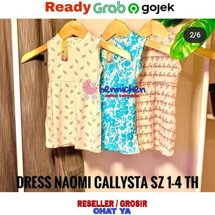 Dress Bayi NAOMI Callysta Usia Anak 0-4 tahun Baju dress baby girl bahan lembut adem motif lucu