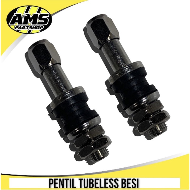 PENTIL TUBLES WARNA CROOM / KILAT / TUBELESS / TUBLESS BESI DRAT DALAM MOTOR / MOBIL