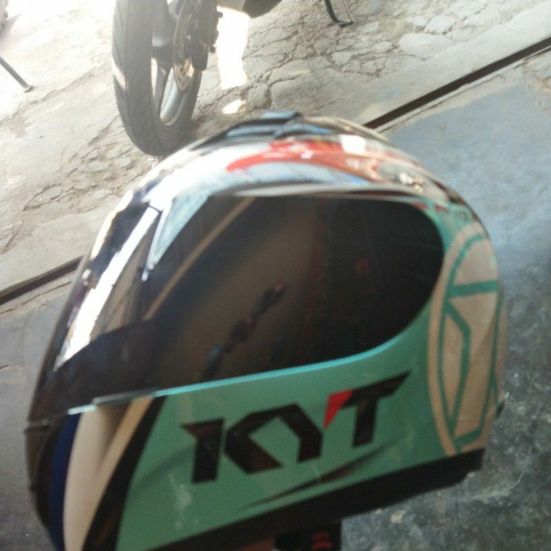 helm kyt r10 motif aquamarine mulus nominus bekas/seken/second/preloved