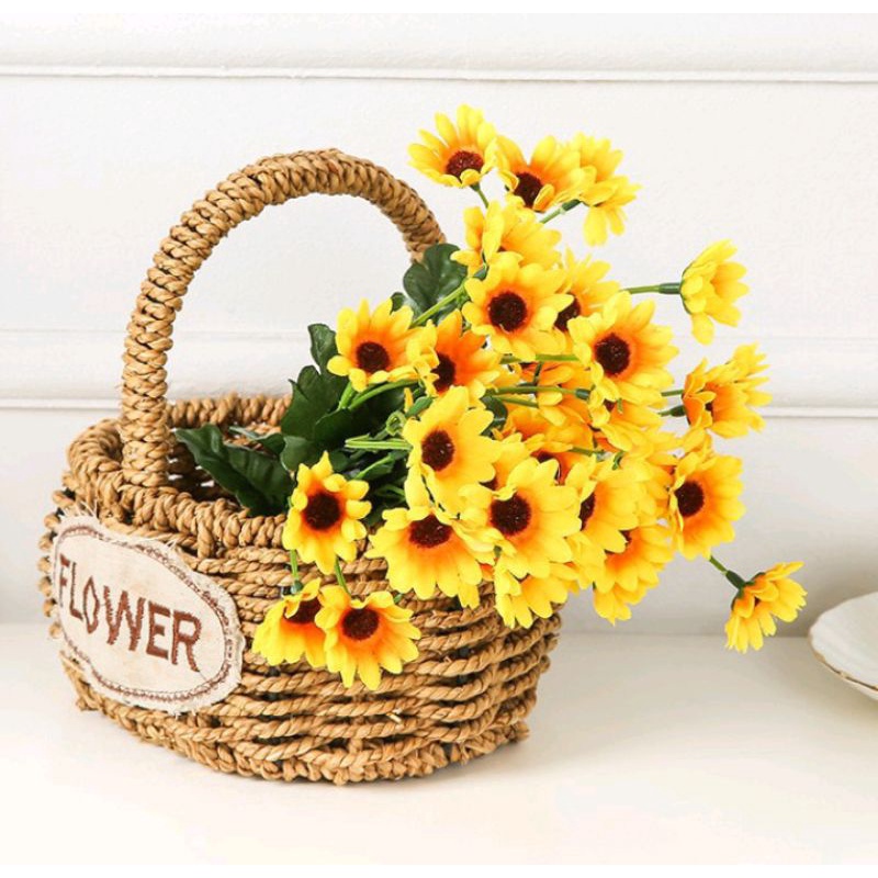 BUNGA MATAHARI KECIL BUNGA PLASTIK ARTIFICIAL DEKORASI BUNGA HIAS