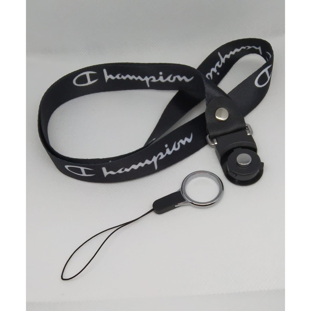 Tali Gantungan HandPhone Motif Champpiion Hitam