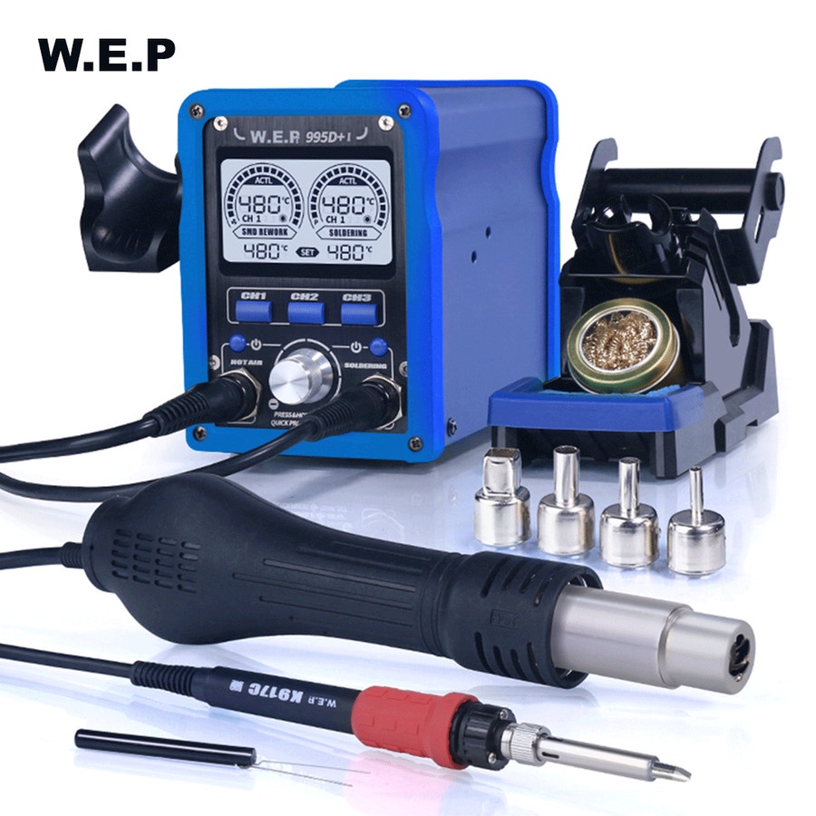 WEP 995D+ I New 2in1 SMD Blower Uap + Solder Station Memory Channel