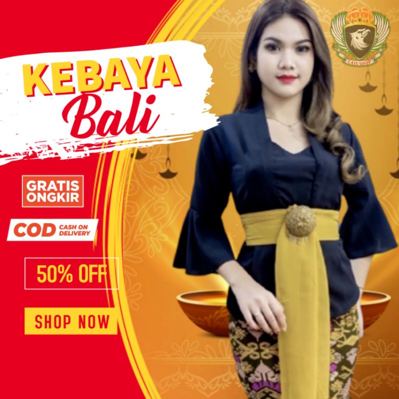 Kebaya Pakaian Atasan Brokat Bali Kekinian Dewasa Remaja Cantik Lengan Terompet Pendek Kutu Baru Ade