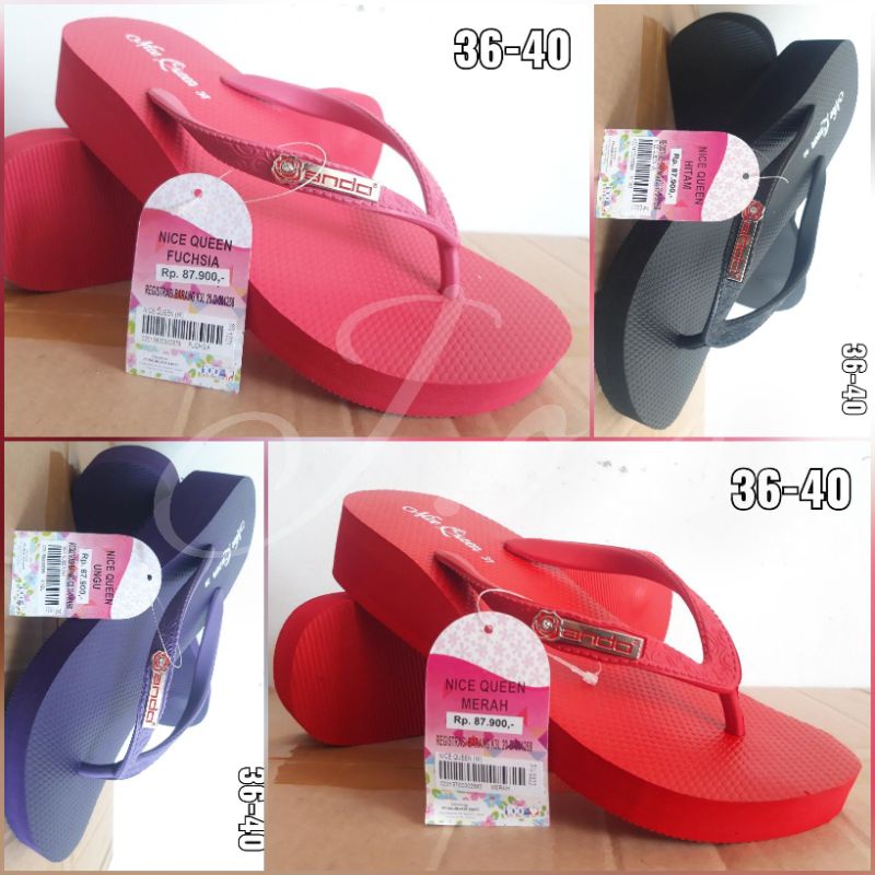 Sandal Wedges Jepit Santai Ando NICE QUEEN
