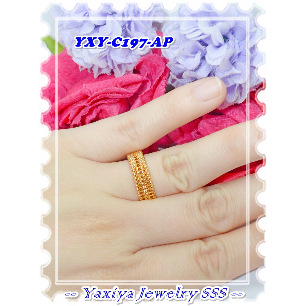 Cincin Lapis Emas 18K YXY-C197-AP Gold Merek Yaxiya Original