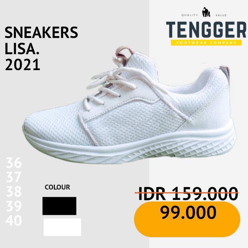 Andien Galerry Sepatu Cewek Olah Raga Sepatu Sneakers Wanita Sport Spatu Running Tali Tengger LIS 20 Warna PUTIH