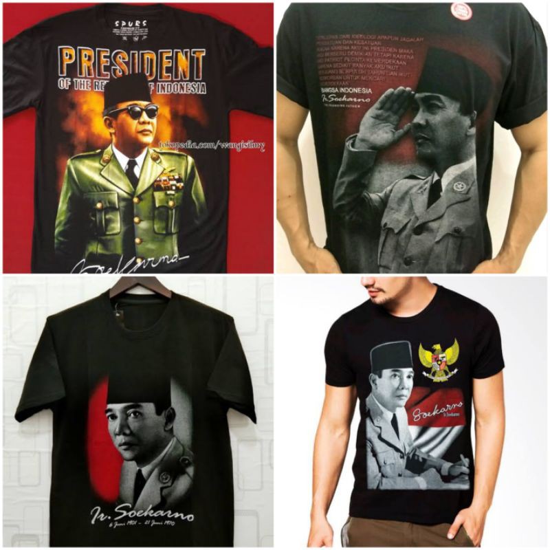 KAOS TSHIRT SOEKARNO SUKARNO / PROKLAMATOR PRESIDEN RI PERTAMA DISTRO PREMIUM