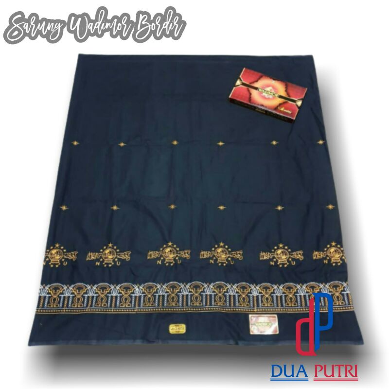 Sarung Wadimor Bordir Pria motif NU warna hitam