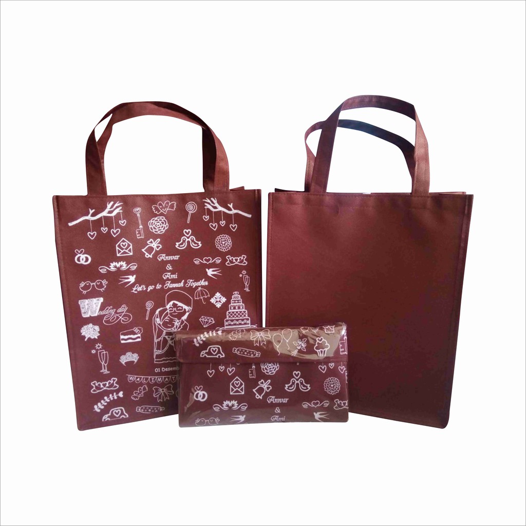 Souvenir Pernikahan Elegan Souvenir Tas Ada Lebar Samping