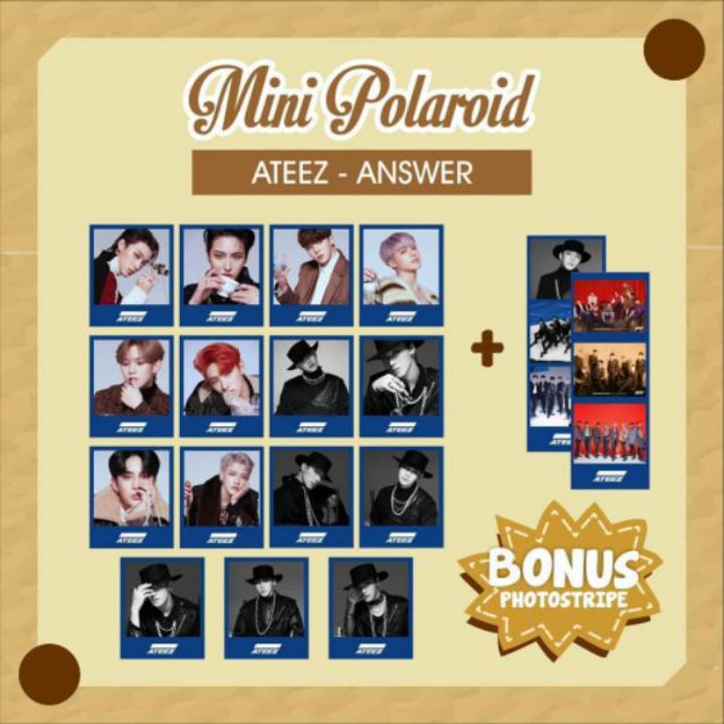 ATEEZ Bunting flag Mini polaroid Polaroid Sign Ateez