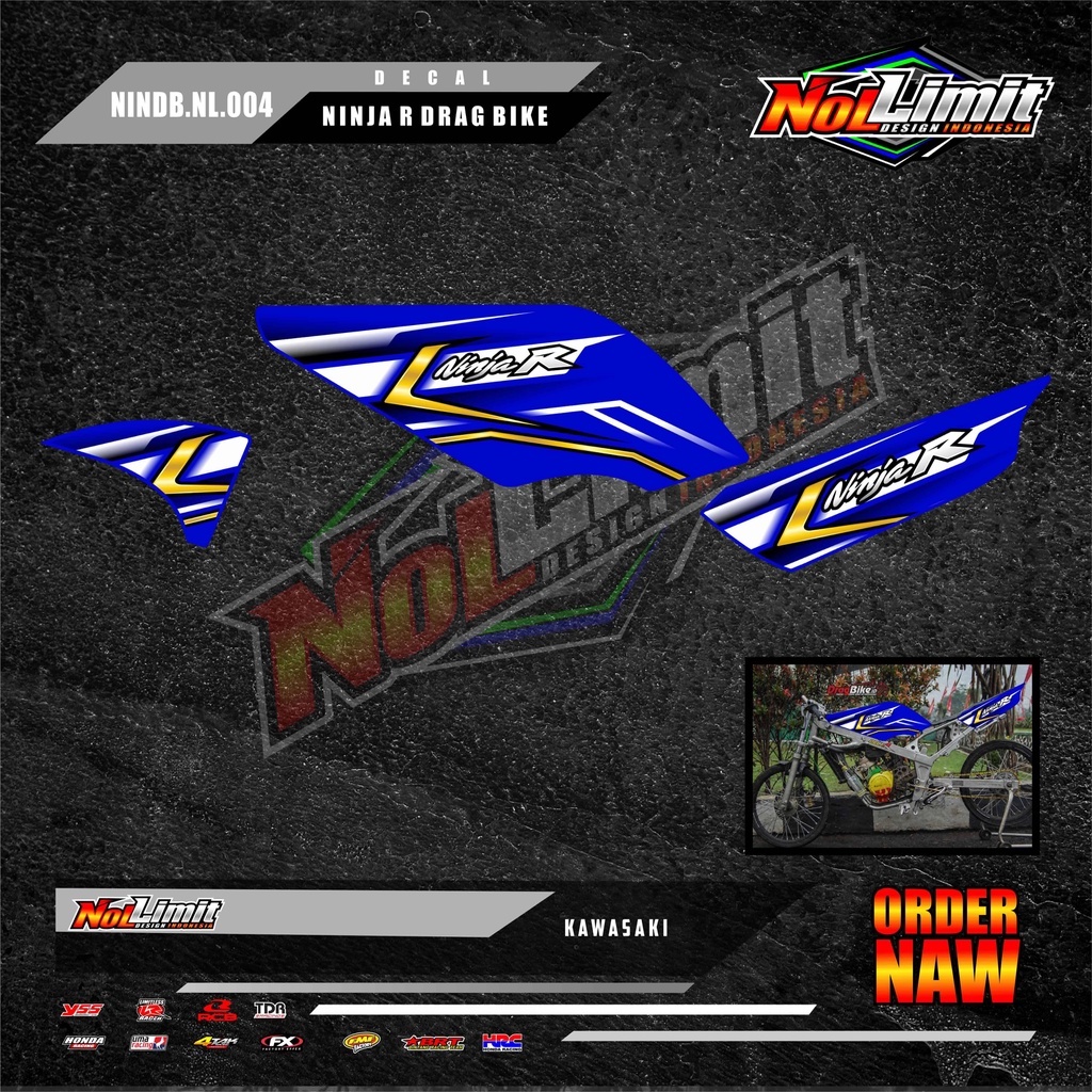 STICKER STRIPING NINJA R 150 - STICKER STRIPING VARIASI MOTOR NINJA R 150 MOTIF DRAG BIKE.