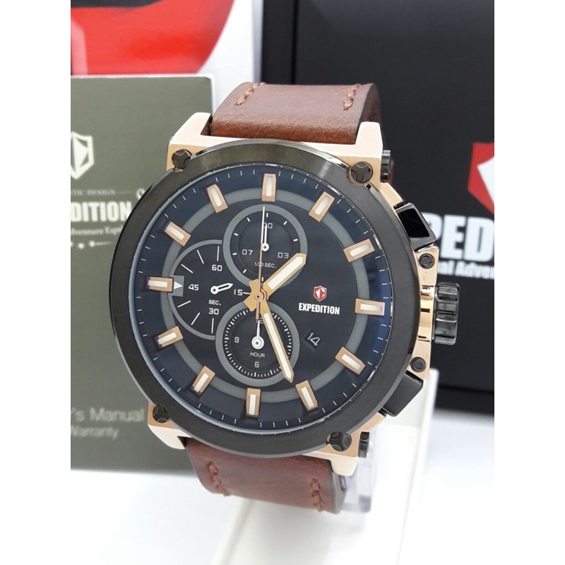 Jam Tangan Pria Expedition E 6612 M DBWRGBL Original Kulit