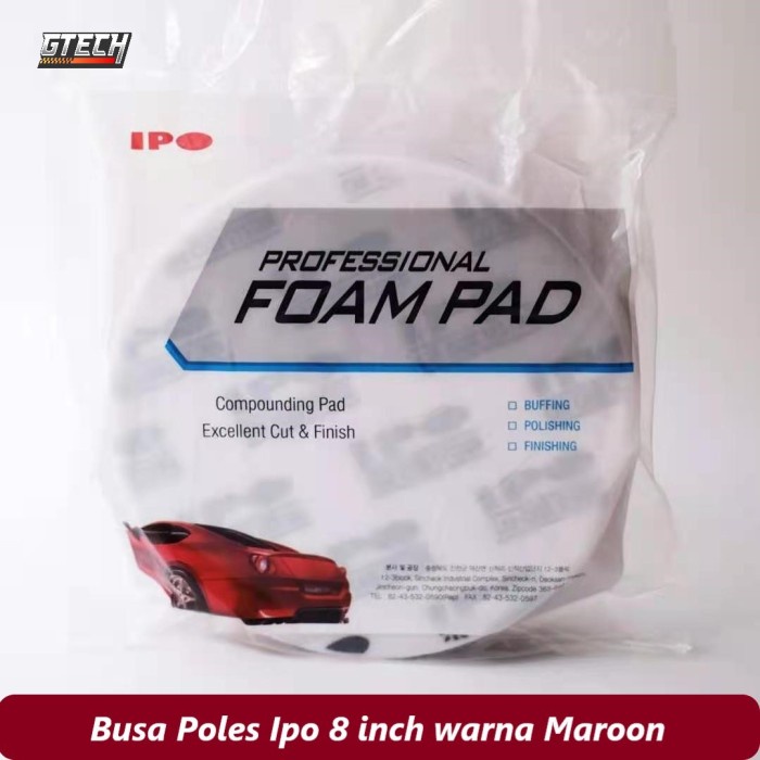 Busa Poles Maroon 8 inch IPO Foam Pad merah IPO Polishing Foam Pad untuk proses High Cut