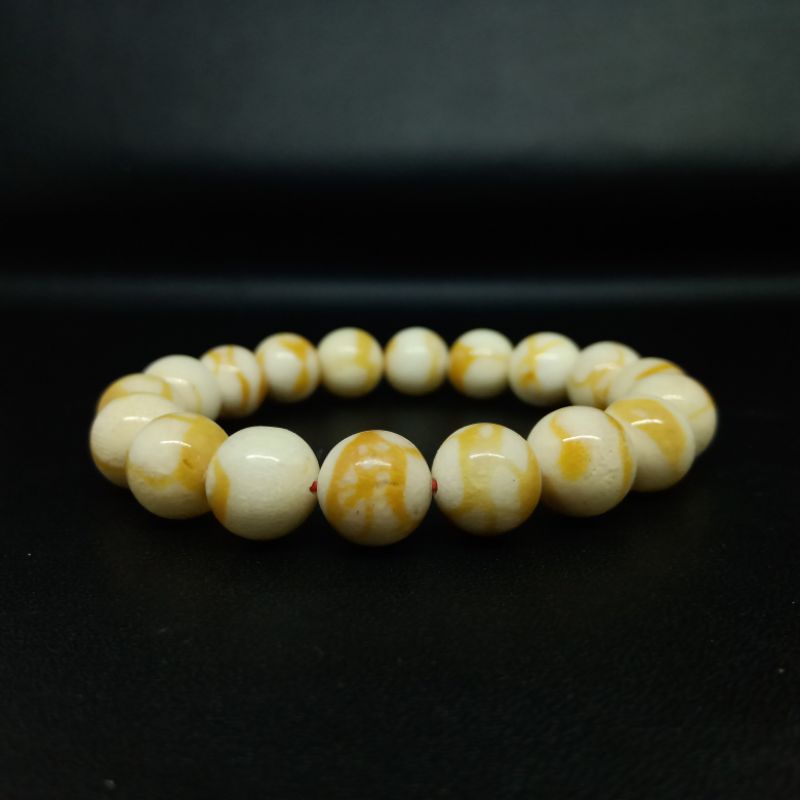 Gelang Batu Coral Marjan Putih Asli Size 11mm Motif Tabung &amp; Bulat ORIGINAL!!!