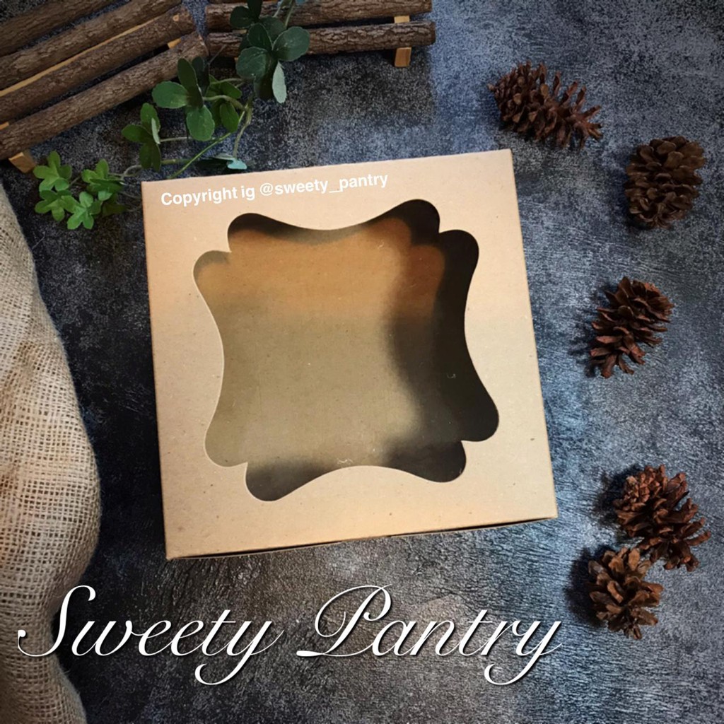 

10PCS - 32008 B - Dus Kue / Cake Box / Packaging Kue Ukuran 20x20x8 cm Brown