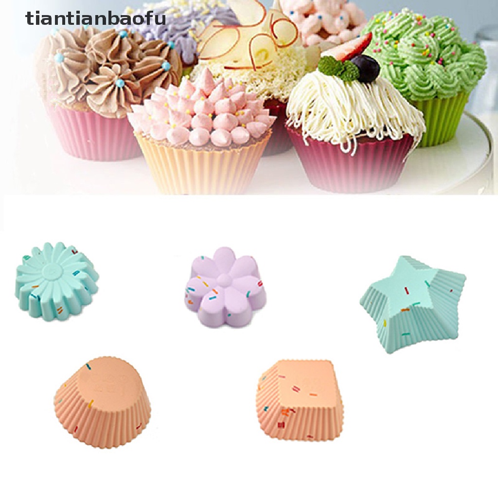 12 Pcs Cetakan Kue Muffin Pudding Bahan Silikon