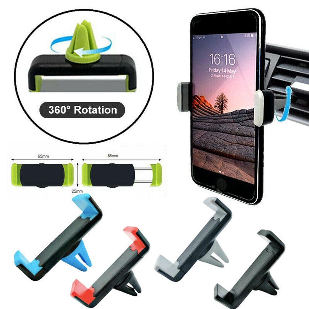 360 Derajat Universal° Mount Holder Hp / GPS Bisa Berputar Untuk Vent Ac Mobil