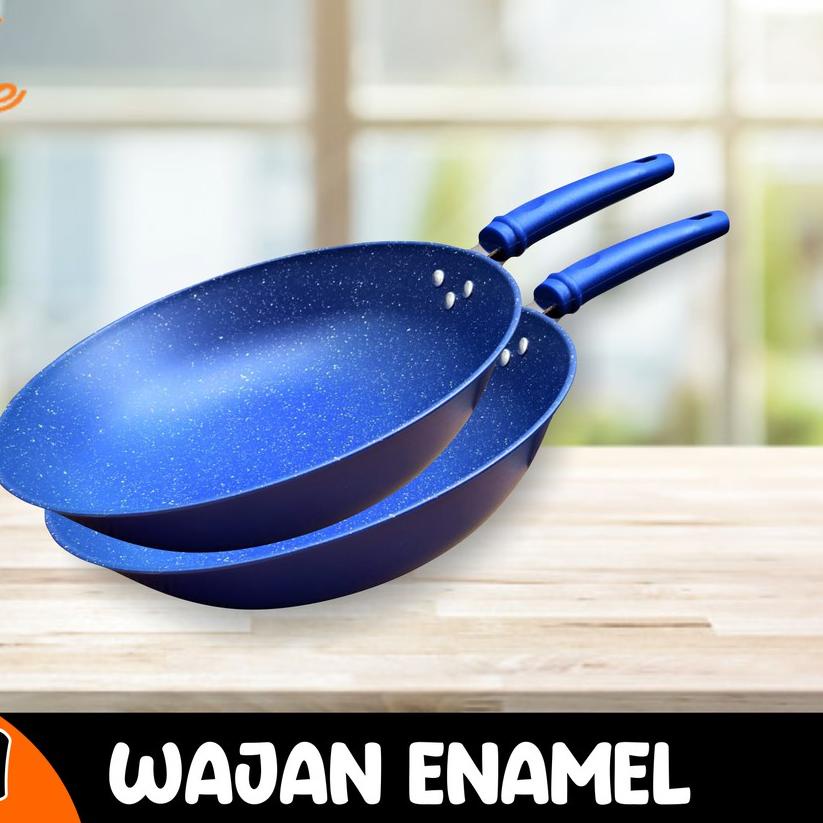 ☏ [SERBU MURAH] Wajan GAGANG Enamel Warna Warni Anti Lengket ℗