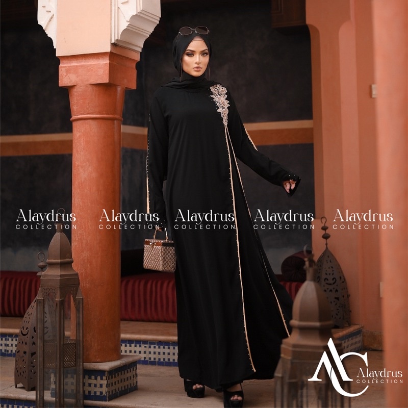 Abaya Hitam Bahan Jet Black Saudi Kwalitas Boutique By AlaydrusCollection 391