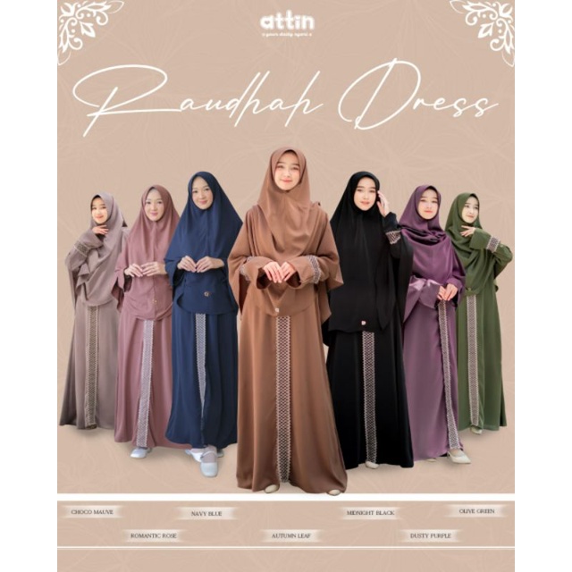 RAUDHAH DRESS/ GAMIS MODEL ABAYA POLOS By ATTIN