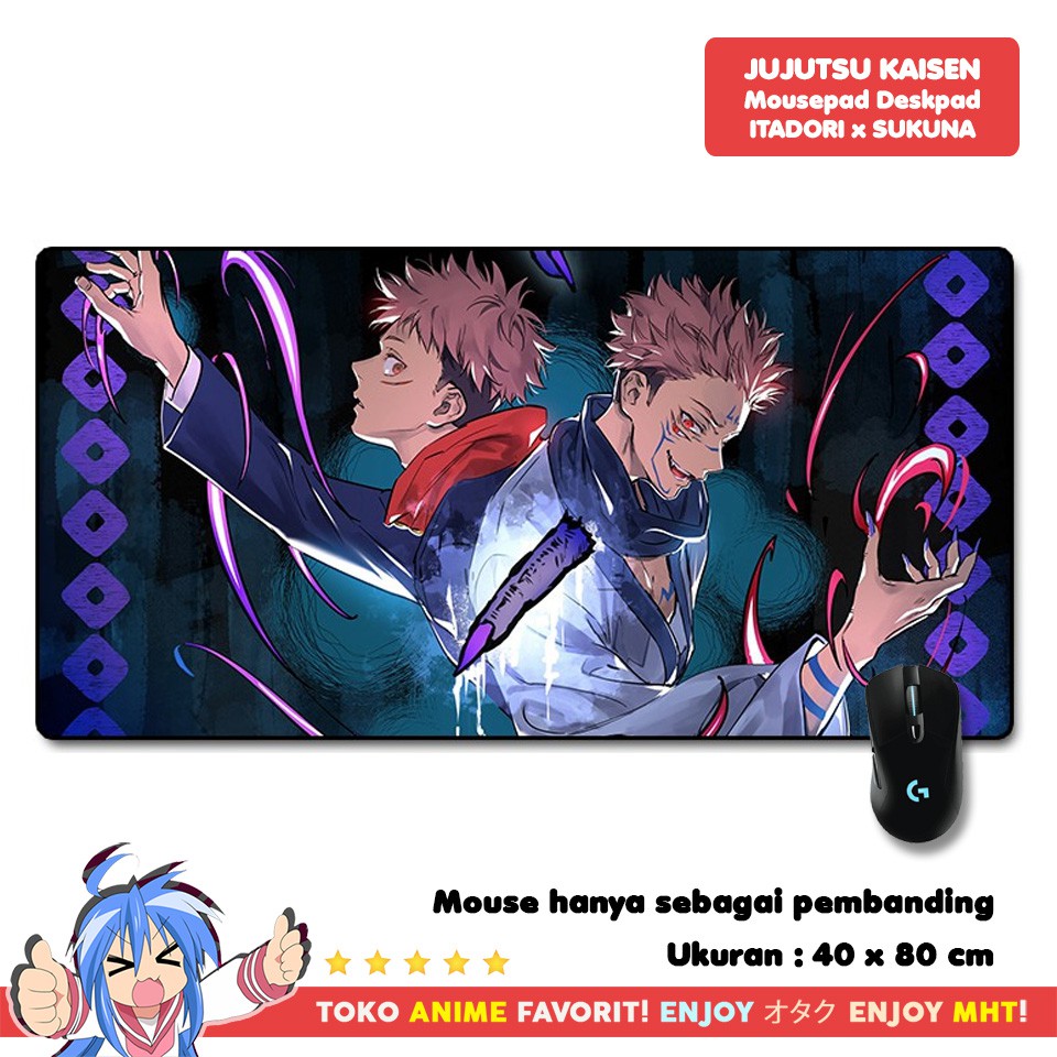 Mousepad Anime Gaming Deskpad Anime Jujutsu Kaisen Itadori Yuji x Ryomen Sukuna