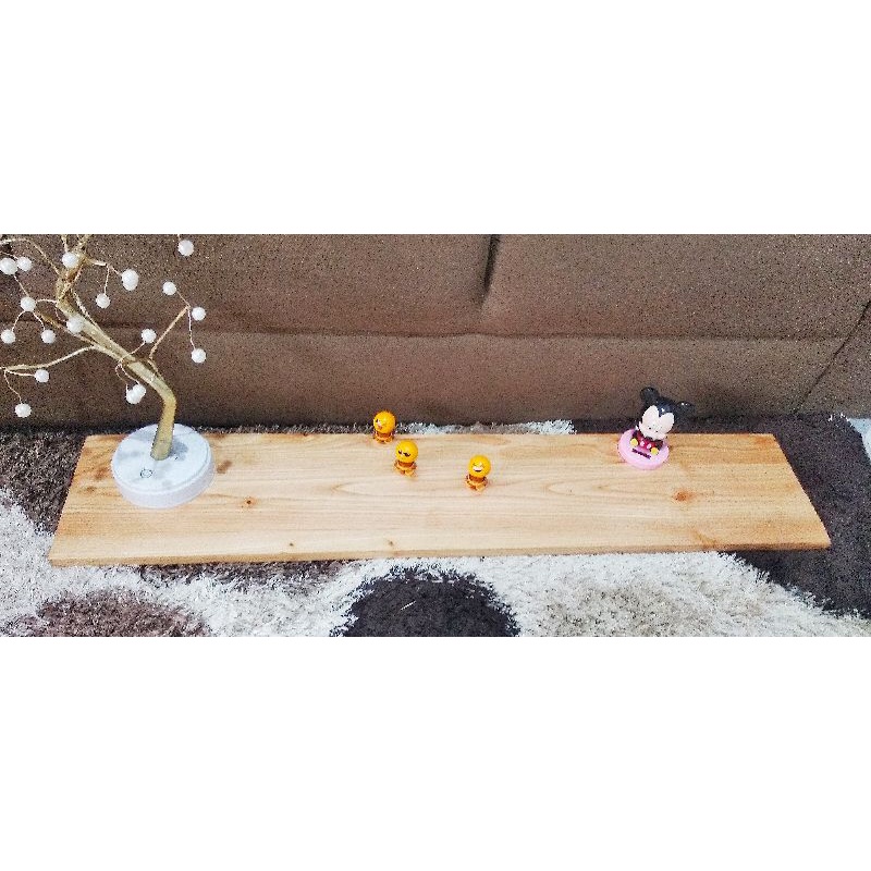 Ambalan kayu kayu jati belanda 120x25 cm sudah di PERNIS bening TINGGAL PAKAI