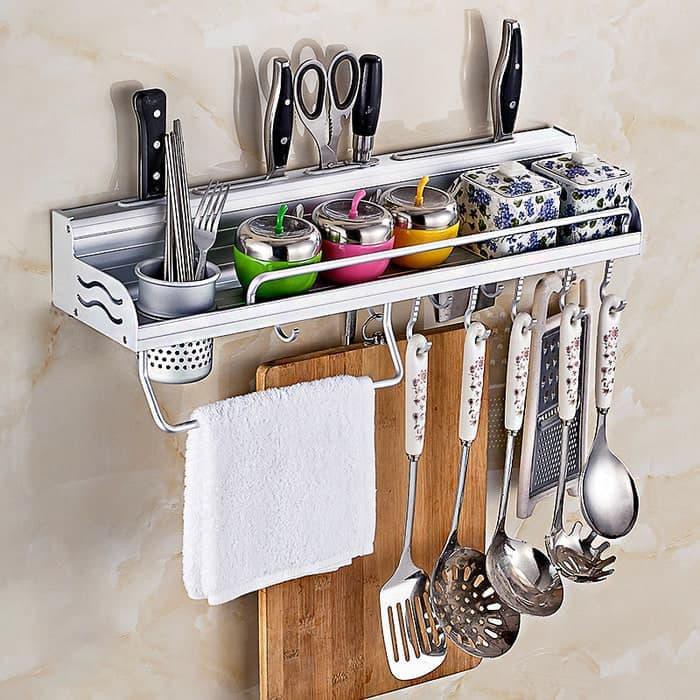 Rak Dapur Gantung Aluminium Serbaguna Bumbu Dapur Kitchen Rack