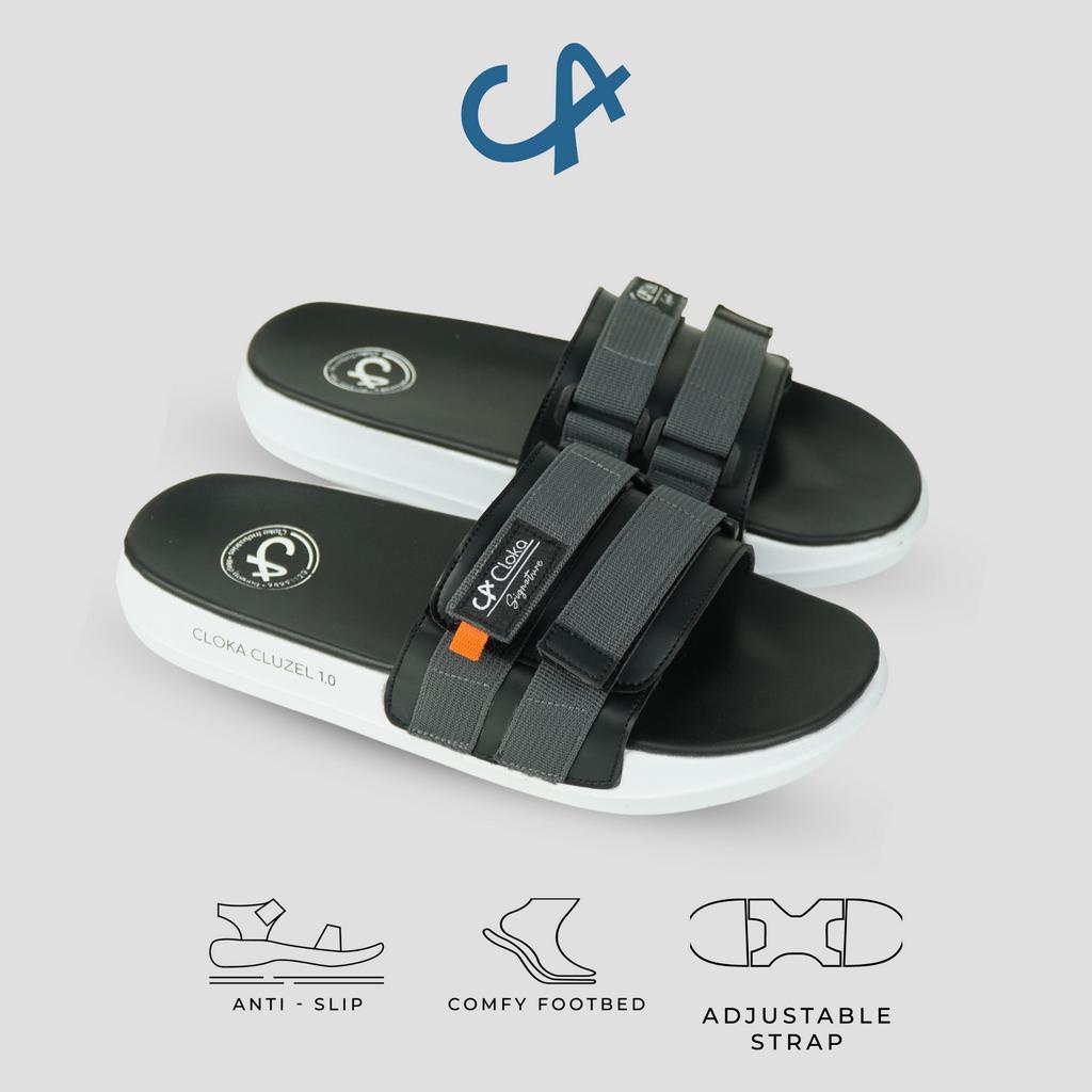 Sandal Pria Slide Slop Santai Anti Air Ringan Sendal Cowok Dewasa Selop Slip On Anti Slip Cloka - Cluzel 1.0