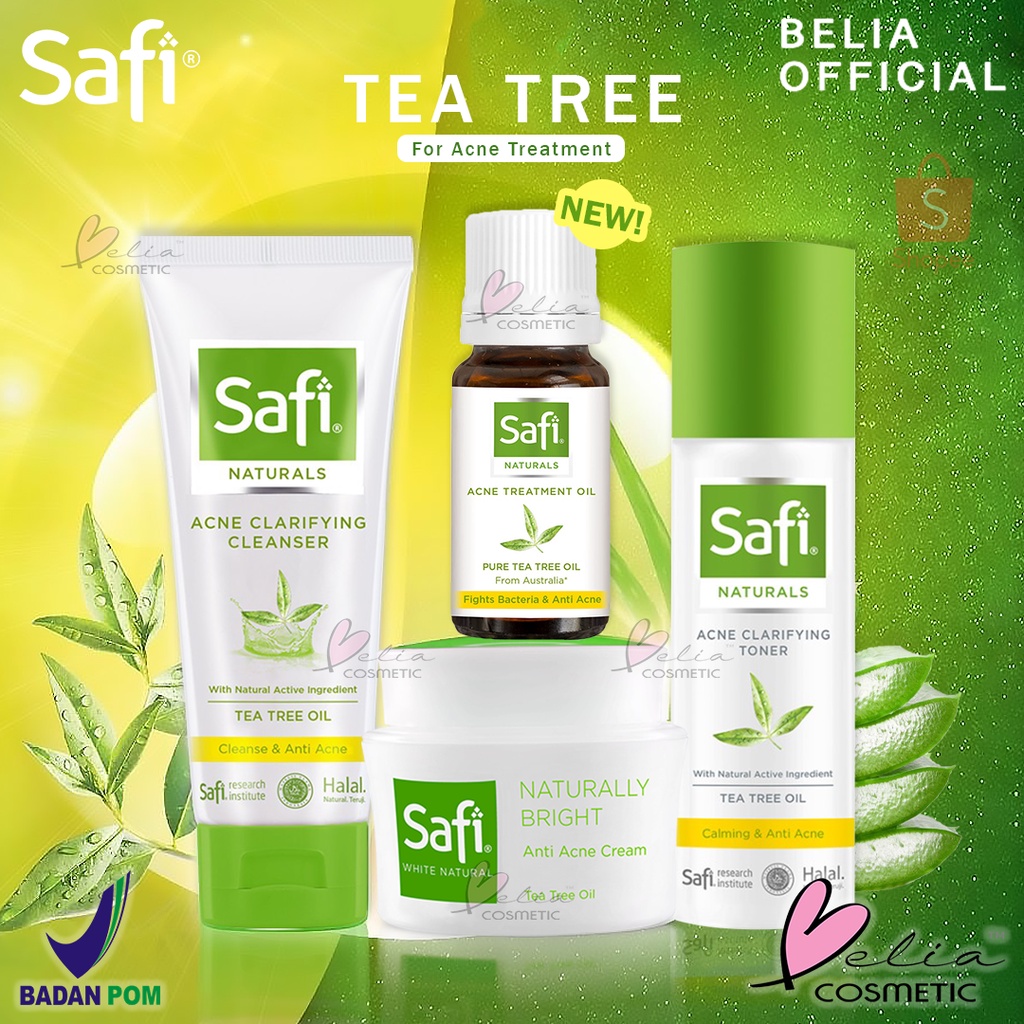 ❤ BELIA ❤ SAFI Naturals Tea Tree Oil Acne Cleanser Acne Toner Anti Acne Cream Natural 20 45 50 100