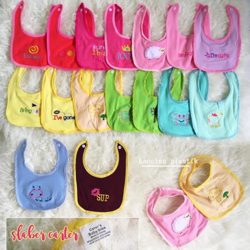 slaber baby celemek makan bayi / alas clemek tatakan iler bayi slabber baby tahan air baby bibs