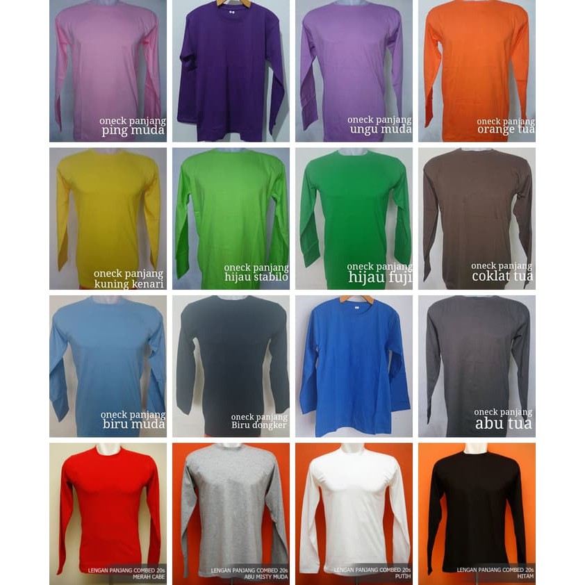 Kaos Sablon Satuan Raglan & Lengan Panjang