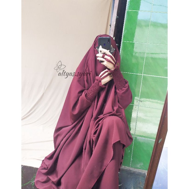 French khimar smok / french khimar two piece lengan smok / french khimar lengan rits / french khimar